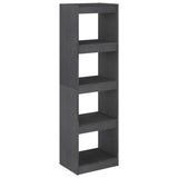 Book Cabinet Room Divider Grey 40x30x135.5 cm Pinewood - Front View