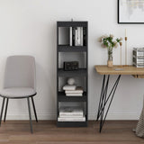 Book Cabinet Room Divider Grey 40x30x135.5 cm Pinewood - Side View