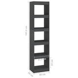 Book Cabinet/Room Divider Grey 40x30x167.5 cm Solid Pinewood - Low Angle