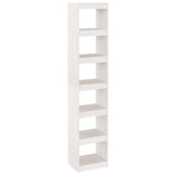 Book Cabinet/Room Divider White 40x30x199 cm Solid Pinewood - Front View