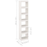 Book Cabinet/Room Divider White 40x30x199 cm Solid Pinewood - Low Angle