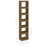 Book Cabinet/Room Divider Honey Brown Solid Pinewood - Low Angle