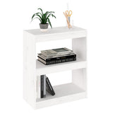 Book Cabinet/Room Divider White 60x30x71.5 cm Solid Wood Pine - Top-Down View