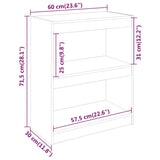 Book Cabinet/Room Divider White 60x30x71.5 cm Solid Wood Pine - Low Angle
