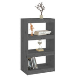 Book Cabinet/Room Divider Grey 60x30x103.5 cm Solid Wood Pine - Top-Down View