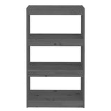 Book Cabinet/Room Divider Grey 60x30x103.5 cm Solid Wood Pine - 45-Degree Angle