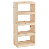 Book Cabinet/Room Divider 60x30x135.5 cm Solid Wood Pine - Front View