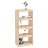 Book Cabinet/Room Divider 60x30x135.5 cm Solid Wood Pine - Top-Down View