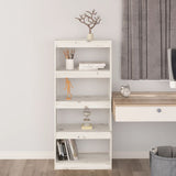 Book Cabinet/Room Divider White 60x30x135.5 cm Solid Wood Pine - Side View