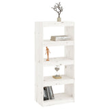 Book Cabinet/Room Divider White 60x30x135.5 cm Solid Wood Pine - Top-Down View