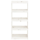 Book Cabinet/Room Divider White 60x30x135.5 cm Solid Wood Pine