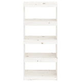 Book Cabinet/Room Divider White 60x30x135.5 cm Solid Wood Pine - 45-Degree Angle