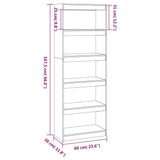 Book Cabinet/Room Divider White 60x30x167.5 cm Solid Wood Pine - Low Angle