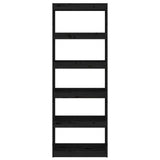 Book Cabinet/Room Divider Black 60x30x167.5 cm Solid Wood Pine - Side View