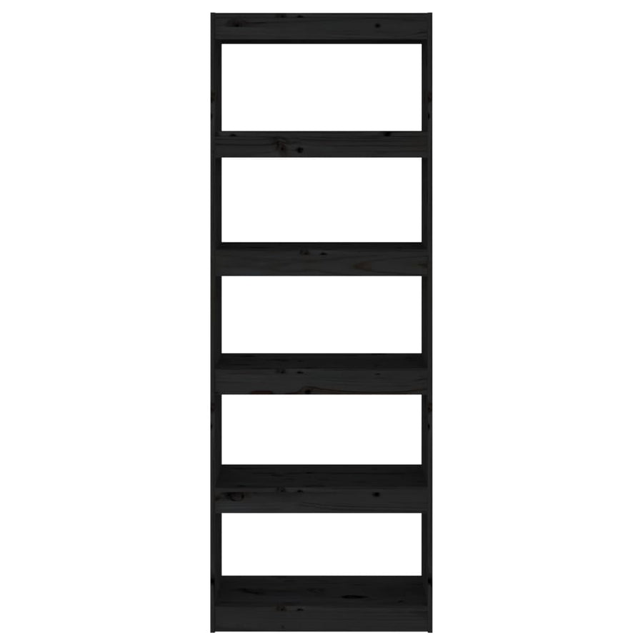 Book Cabinet/Room Divider Black 60x30x167.5 cm Solid Wood Pine