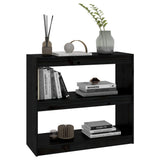 Book Cabinet/Room Divider Black 80x30x71.5 cm Solid Wood Pine - Top-Down View