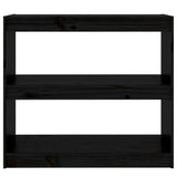 Book Cabinet/Room Divider Black 80x30x71.5 cm Solid Wood Pine - 45-Degree Angle