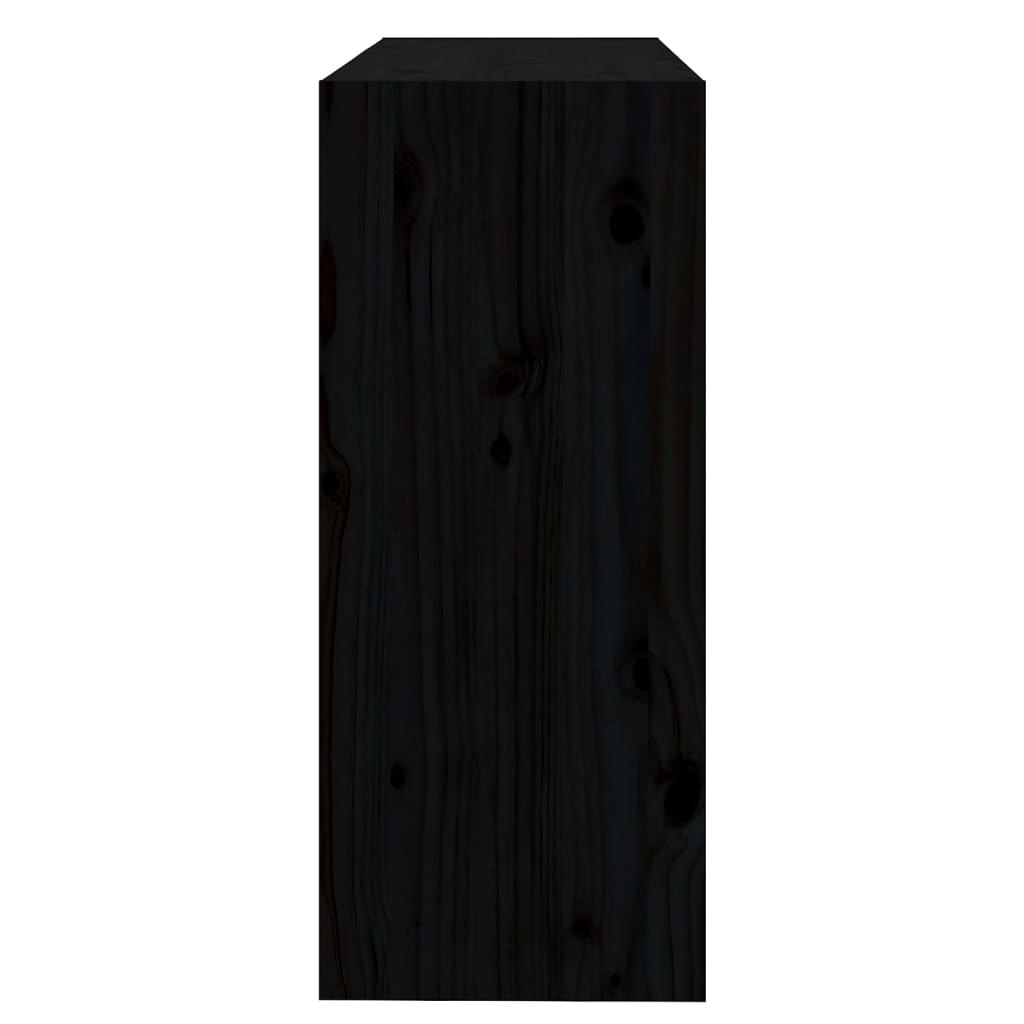 Book Cabinet/Room Divider Black 80x30x71.5 cm Solid Wood Pine