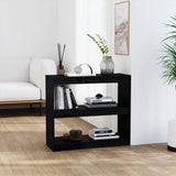 Book Cabinet/Room Divider Black 80x30x71.5 cm Solid Wood Pine