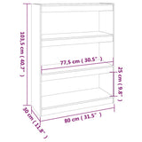 Book Cabinet/Room Divider 80x30x103.5 cm Solid Wood Pine - Low Angle