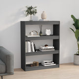 Book Cabinet/Room Divider Grey 80x30x103.5 cm Solid Wood Pine - Top-Down View
