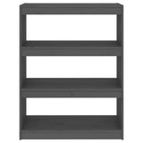 Book Cabinet/Room Divider Grey 80x30x103.5 cm Solid Wood Pine