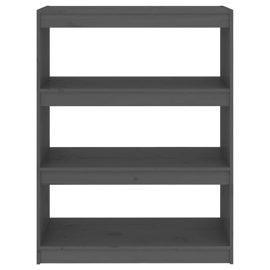 Book Cabinet/Room Divider Grey 80x30x103.5 cm Solid Wood Pine