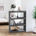 Book Cabinet/Room Divider Grey 80x30x103.5 cm Solid Wood Pine