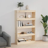 Book Cabinet/Room Divider 80x30x135.5 cm Solid Wood Pine - Side View