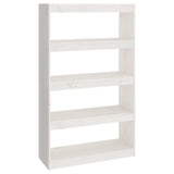 Book Cabinet/Room Divider White 80x30x135.5 cm Solid Wood Pine - Front View