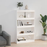 Book Cabinet/Room Divider White 80x30x135.5 cm Solid Wood Pine - Side View
