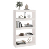Book Cabinet/Room Divider White 80x30x135.5 cm Solid Wood Pine - Top-Down View