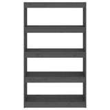 Book Cabinet/Room Divider Grey 80x30x135.5 cm Solid Wood Pine