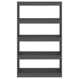 Book Cabinet/Room Divider Grey 80x30x135.5 cm Solid Wood Pine - 45-Degree Angle
