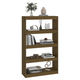 Book Cabinet/Room Divider Honey Brown 80x30x135.5 cm Wood Pine - Top-Down View