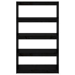 Book Cabinet/Room Divider Black 80x30x135.5 cm Solid Wood Pine