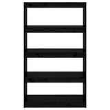 Book Cabinet/Room Divider Black 80x30x135.5 cm Solid Wood Pine - 45-Degree Angle