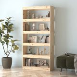 Book Cabinet/Room Divider 80x30x167.4 cm Solid Wood Pine - Side View