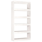 Book Cabinet/Room Divider White 80x30x167.4 cm Solid Wood Pine