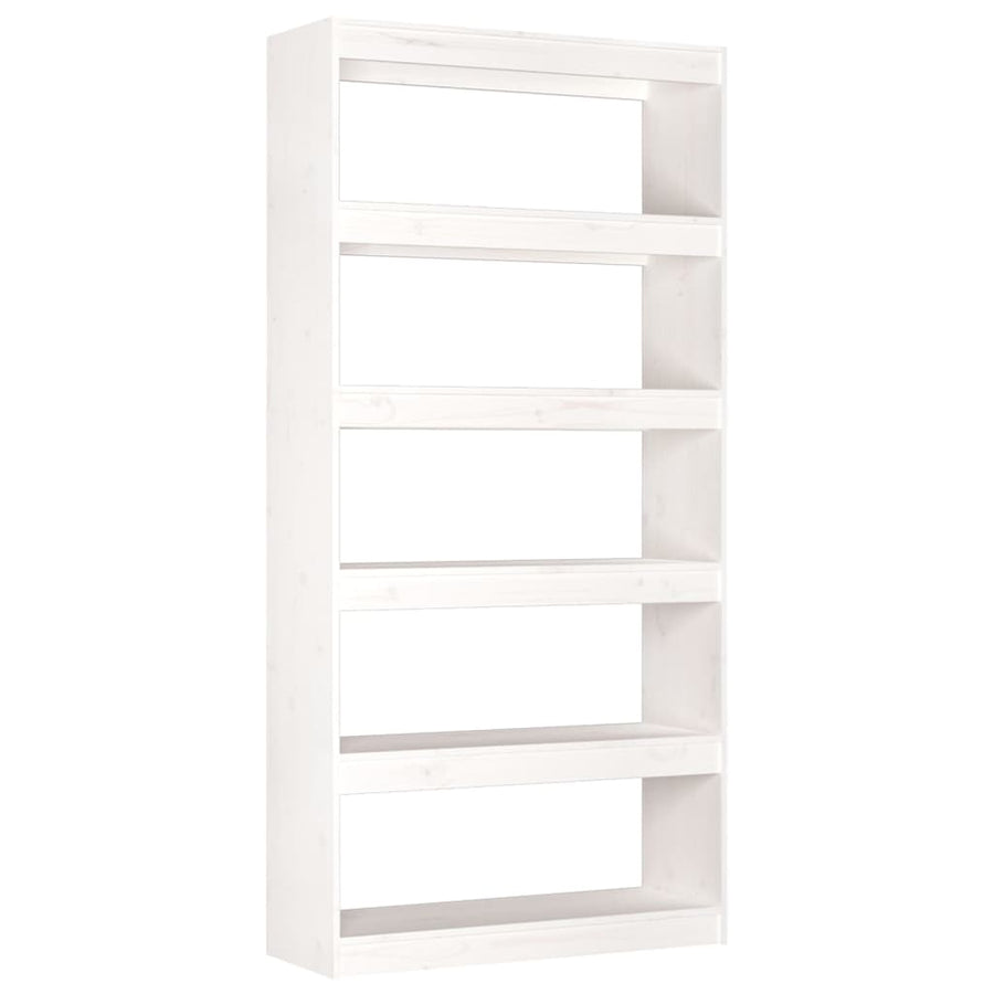 Book Cabinet/Room Divider White 80x30x167.4 cm Solid Wood Pine