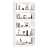 Book Cabinet/Room Divider White 80x30x167.4 cm Solid Wood Pine