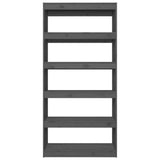 Book Cabinet/Room Divider Grey 80x30x167.4 cm Solid Wood Pine - 45-Degree Angle