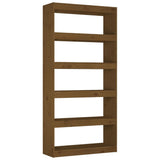 Book Cabinet/Room Divider Honey Brown 80x30x167.4 cm Wood Pine - Front View
