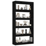 Book Cabinet/Room Divider Black 80x30x167.4 cm Solid Wood Pine - Top-Down View