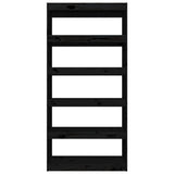 Book Cabinet/Room Divider Black 80x30x167.4 cm Solid Wood Pine