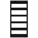 Book Cabinet/Room Divider Black 80x30x167.4 cm Solid Wood Pine