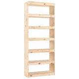 Book Cabinet/Room Divider 80x30x199.5 cm Solid Wood Pine - Front View