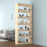 Book Cabinet/Room Divider 80x30x199.5 cm Solid Wood Pine - Side View