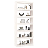 Book Cabinet/Room Divider White 80x30x199.5 cm Solid Wood Pine