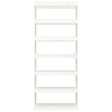 Book Cabinet/Room Divider White 80x30x199.5 cm Solid Wood Pine